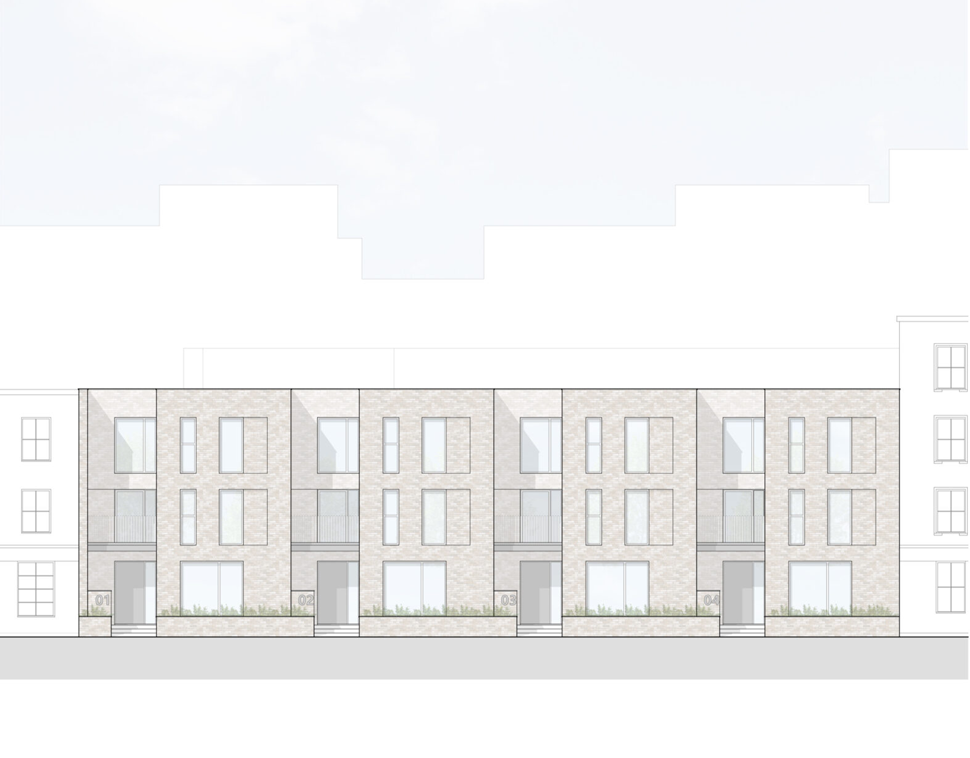 Camden Townhouses Elevation 1 Scaled 1